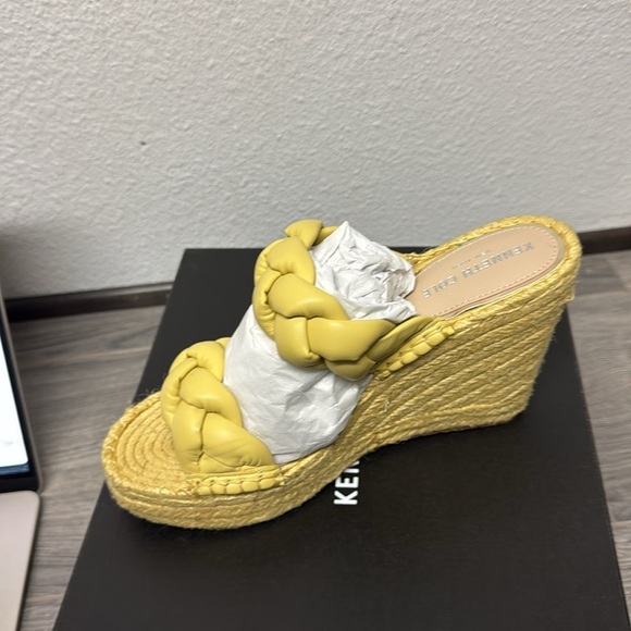 Kenneth Cole Yellow Amarilla Jaune Woven Espadrille Sandals - Picture 5 of 6